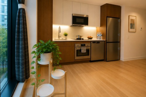 Kitchen - 1614-2060 Rue Peel, Montréal (Ville-Marie), QC - Indoor Photo Showing Kitchen