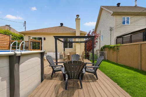 Terrasse - 47 Rue Marcel-Vidal, Blainville, QC - Outdoor With Above Ground Pool With Deck Patio Veranda With Exterior