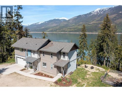 Lovely Drone View of Side of Property and Spectacular Scenery. - 8420 Highway 23 Highway S Lot# 1, Revelstoke, BC - Outdoor With Body Of Water With View