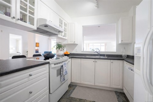 #306-5110 Cordova Bay Rd, Saanich, BC - Indoor Photo Showing Kitchen With Double Sink