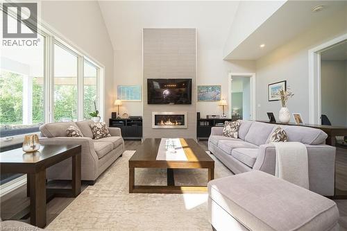 792 Charlotteville Road 8, Simcoe, ON - Indoor Photo Showing Living Room With Fireplace