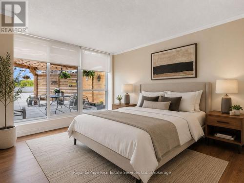 Virtually Staged - 310 - 415 Locust Street, Burlington (Brant), ON - Indoor Photo Showing Bedroom