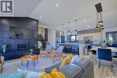 2725 Preston Avenue S, Saskatoon, SK - Indoor Photo Showing Living Room With Fireplace
