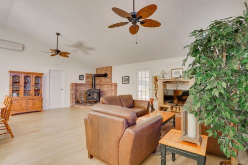 Overall view - 258 Ch. Alie, Gracefield, QC - Indoor Photo Showing Living Room With Fireplace