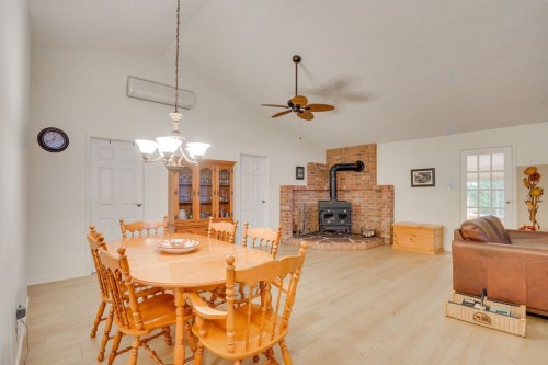Overall view - 258 Ch. Alie, Gracefield, QC - Indoor Photo Showing Dining Room With Fireplace