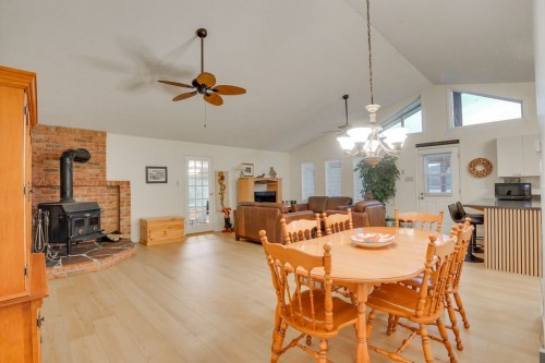 Overall view - 258 Ch. Alie, Gracefield, QC - Indoor Photo Showing Dining Room With Fireplace