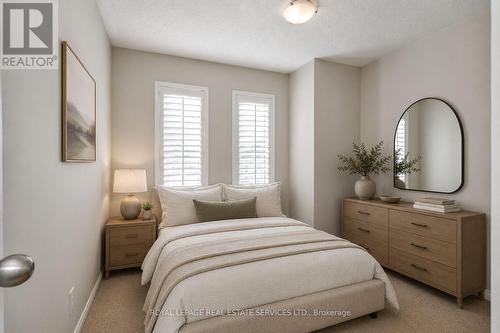 Virtually Staged - Third Bedroom w/Cal. Shutters - 3221 Sharp Road, Burlington, ON - Indoor Photo Showing Bedroom