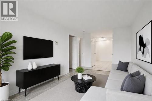Virtually Staged Photo - 30 Summit Avenue Unit# 401, Hamilton, ON - Indoor Photo Showing Living Room