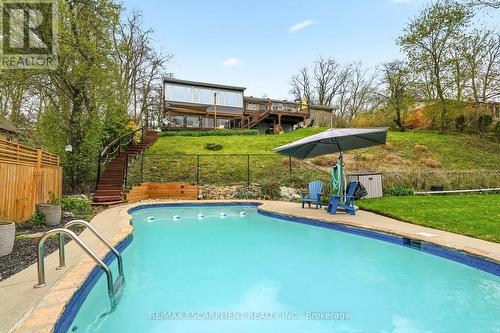 5258 Cedar Springs Road, Burlington, ON - Outdoor With In Ground Pool With Backyard