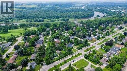 Aerial perspective showcasing a residential community with mature trees - 2032 Coronation Boulevard, Cambridge, ON - Outdoor With View