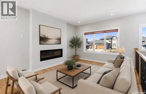 175 Gillies Lane, Saskatoon, SK - Indoor Photo Showing Living Room With Fireplace