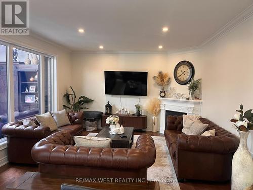 4 Inder Heights Drive, Brampton, ON - Indoor Photo Showing Living Room With Fireplace