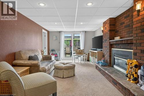 56 Brookstream Court, Hamilton, ON - Indoor Photo Showing Living Room With Fireplace