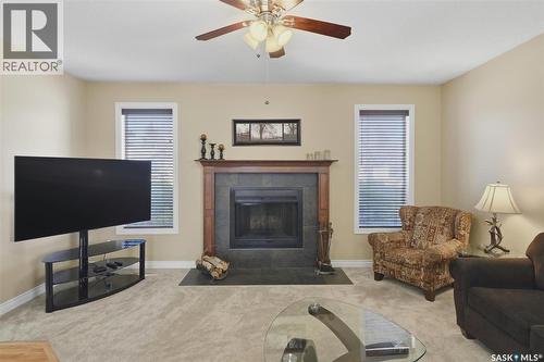 414 Perreault Lane, Saskatoon, SK - Indoor Photo Showing Living Room With Fireplace