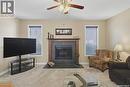 414 Perreault Lane, Saskatoon, SK  - Indoor Photo Showing Living Room With Fireplace 