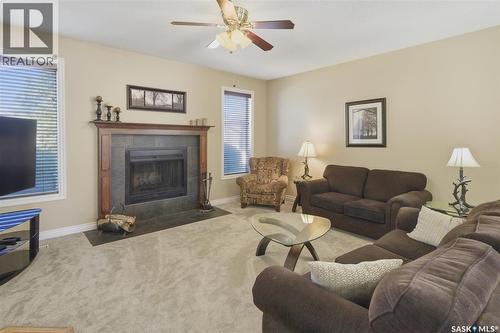 414 Perreault Lane, Saskatoon, SK - Indoor Photo Showing Living Room With Fireplace