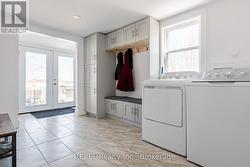 Mudroom and back door to deck - 