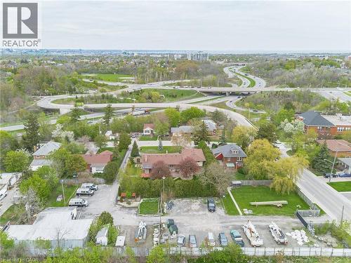 Aerial perspective showcasing a mixed-use parcel with undeveloped land - 262-270-276 Hixon Road, Hamilton, ON 