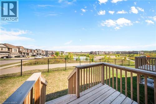 Wooden terrace with a residential view - 1 Bee Crescent, Brantford, ON 