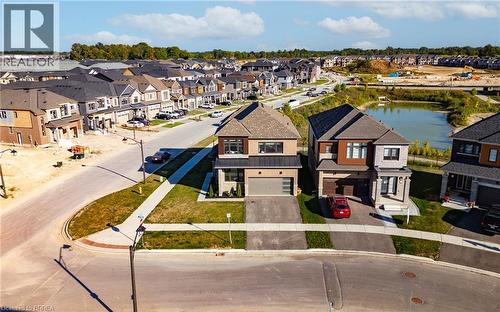 Aerial perspective of suburban area featuring a nearby body of water - 1 Bee Crescent, Brantford, ON 
