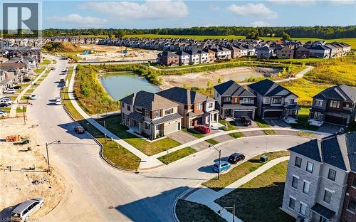 Aerial view of residential area featuring a large body of water - 1 Bee Crescent, Brantford, ON 