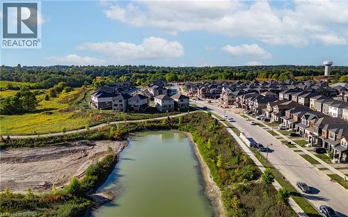 Aerial perspective of suburban area featuring a nearby body of water - 1 Bee Crescent, Brantford, ON 