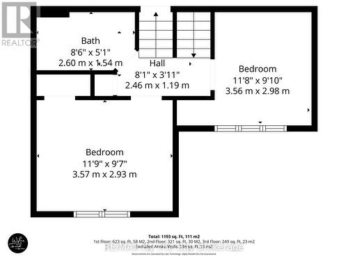Second Floor Plan - 43 Trafalgar Road, Collingwood, ON 