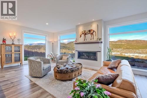 Family Room - 2241 Rojem Road, Kelowna, BC - Indoor Photo Showing Living Room With Fireplace