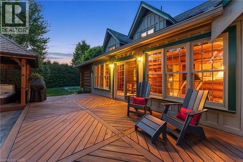 Expansive outdoor deck featuring a herringbone-patterned surface - 169 James Street, Atwood, ON - Outdoor With Deck Patio Veranda With Exterior