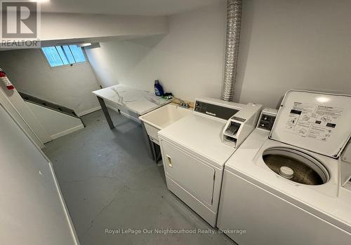 Shared Coin Laundry Room - 5749 Summer Street, Niagara Falls, ON - Indoor Photo Showing Laundry Room