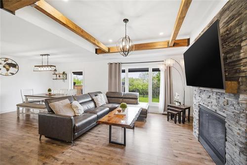 43 Seine River Crossing, Ste Anne, MB - Indoor Photo Showing Living Room With Fireplace