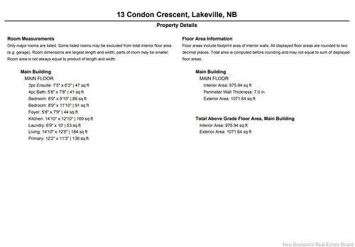 13 Condon Cres, Lakeville, NB 