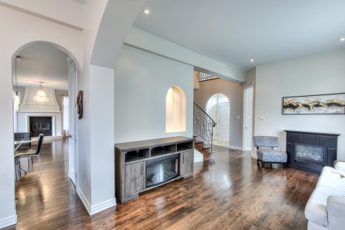 Salon - 423 Rue Des Roseaux, Laval (Sainte-Dorothée), QC - Indoor Photo Showing Living Room With Fireplace