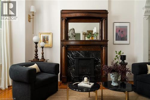 163 Duke Street, Hamilton, ON - Indoor Photo Showing Living Room With Fireplace