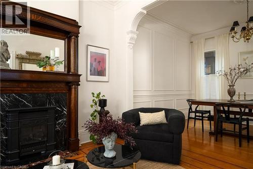 163 Duke Street, Hamilton, ON - Indoor Photo Showing Living Room With Fireplace