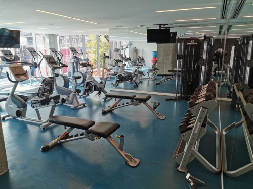 Exercise Room - 908-1450 Boul. René-Lévesque O., Montréal (Ville-Marie), QC - Indoor Photo Showing Gym Room