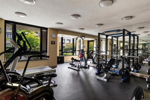 #1502-751 Fairfield Rd, Victoria, BC - Indoor Photo Showing Gym Room