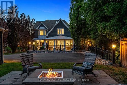Natural gas firepit with patio surround - 699 Front Road, Pickering, ON 