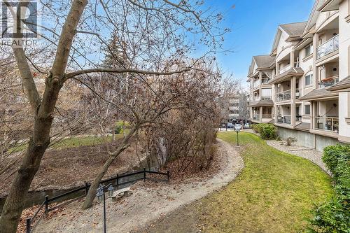 Patio overlooking Mill Creek - 1965 Pandosy Street Unit# 103, Kelowna, BC 