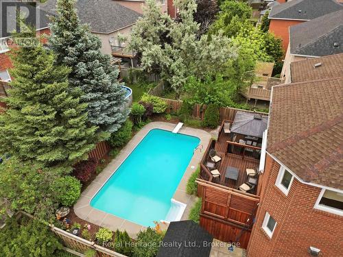AERIAL SWIMMING POOL - 16 Donald Wilson Street, Whitby (Rolling Acres), ON - Outdoor With In Ground Pool
