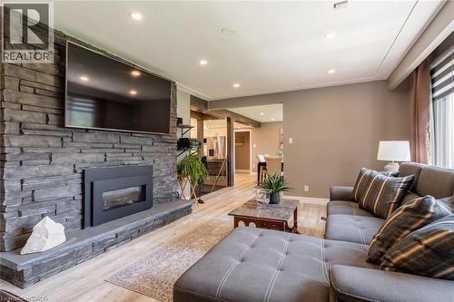 2172 Centre Road, Flamborough, ON - Indoor Photo Showing Living Room With Fireplace