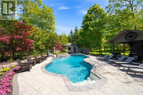 3205 Highpoint Court, Burlington, ON - Outdoor With In Ground Pool With Deck Patio Veranda