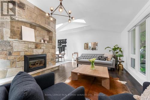 4163 Lakeshore Road, Burlington, ON - Indoor Photo Showing Living Room With Fireplace