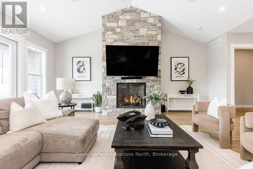429540 8Th B Concession, Grey Highlands, ON - Indoor Photo Showing Living Room With Fireplace