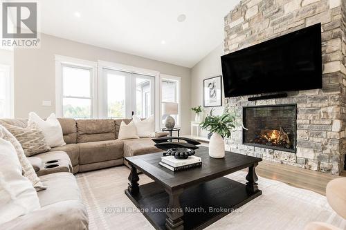 429540 8Th B Concession, Grey Highlands, ON - Indoor Photo Showing Living Room With Fireplace