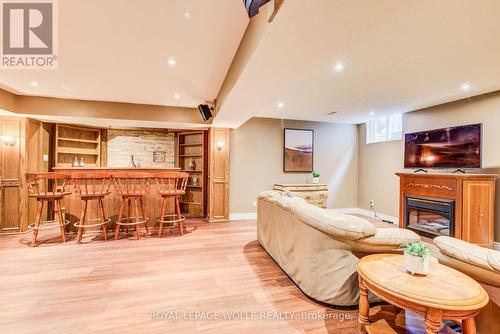 48 Lennox Crescent, Kitchener, ON - Indoor Photo Showing Basement With Fireplace
