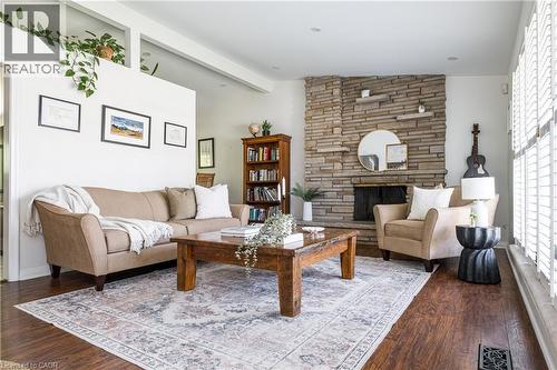 106 Cline Avenue S, Hamilton, ON - Indoor Photo Showing Living Room With Fireplace