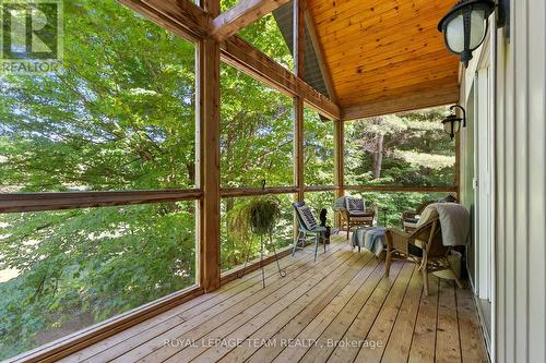 A frame screened in porch - 1622 Concession 4B, Lanark Highlands, ON - Outdoor With Deck Patio Veranda With Exterior
