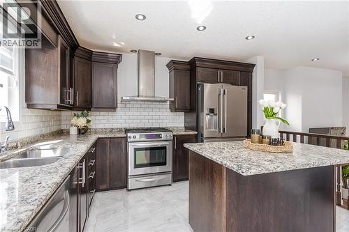 357 Parkvale Drive, Kitchener, ON - Indoor Photo Showing Kitchen With Stainless Steel Kitchen With Double Sink With Upgraded Kitchen