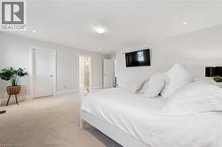 Light-colored carpeting complementing white wall finishes - 